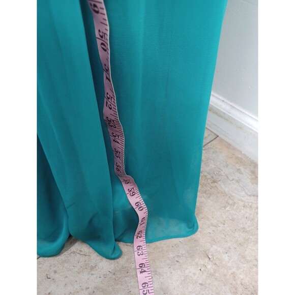Vtg Cindy Usa Green Chiffon Strapless Bridesmaid Prom Formal Maxi Dress Sz 4XL - Picture 10 of 12